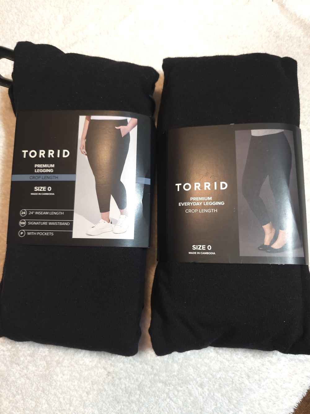 Torrid Black Crop-Length Premium Everyday Leggings (2 Pair) Size 0